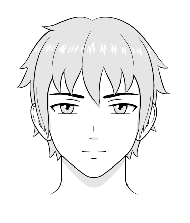 Como Desenhar Rosto de Anime Masculino De Frente Passo a Passo